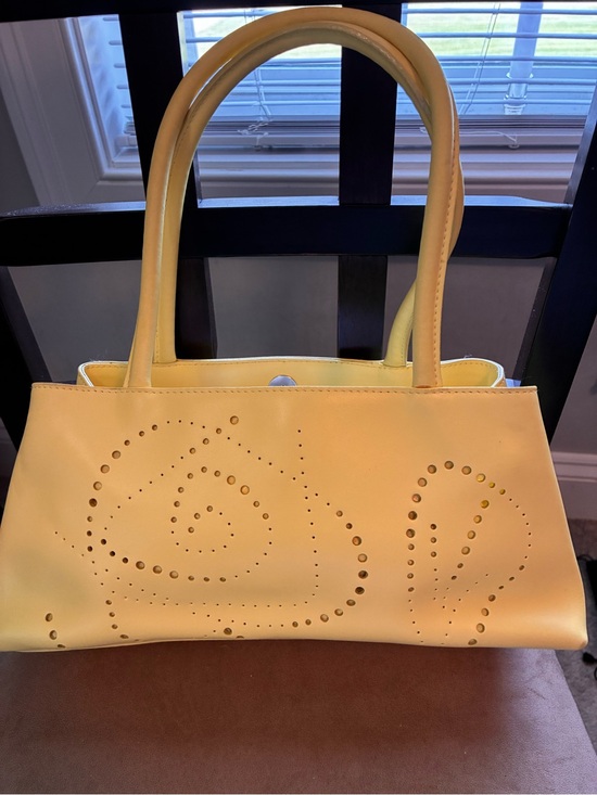 Furla Handbags - Furla Yellow Perforated Spiral Shoulder Bag